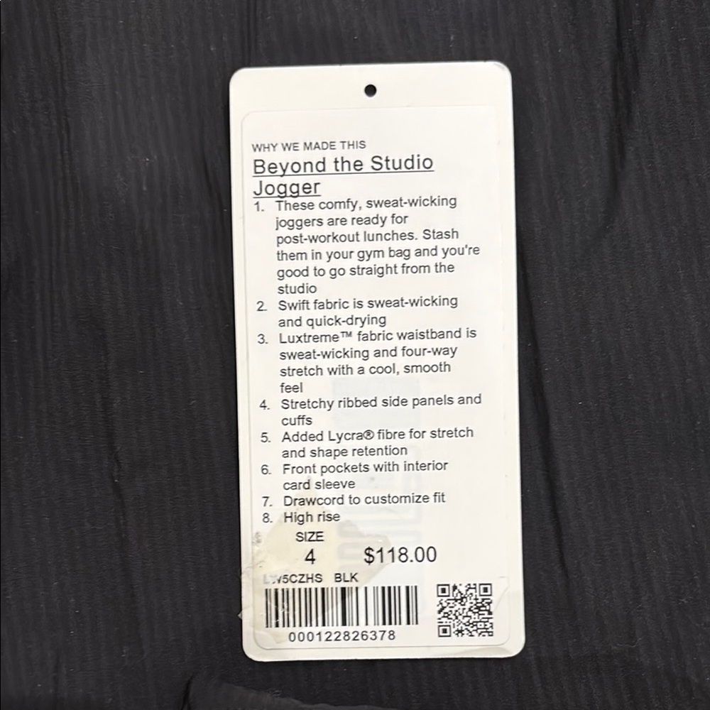 Lululemon Women’s Black Jogger Pants, size 4. EUC - Picture 6 of 6